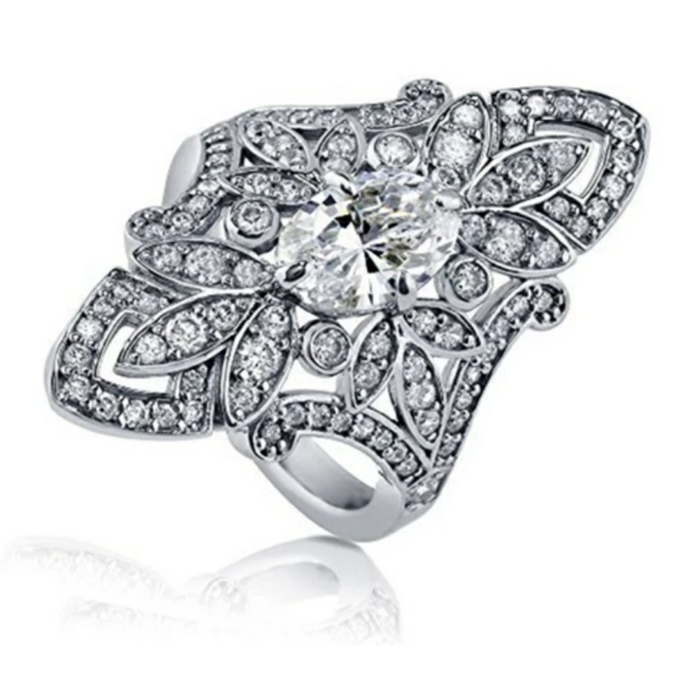 New Silver Vintage Statement Ring - Picture 2 of 5